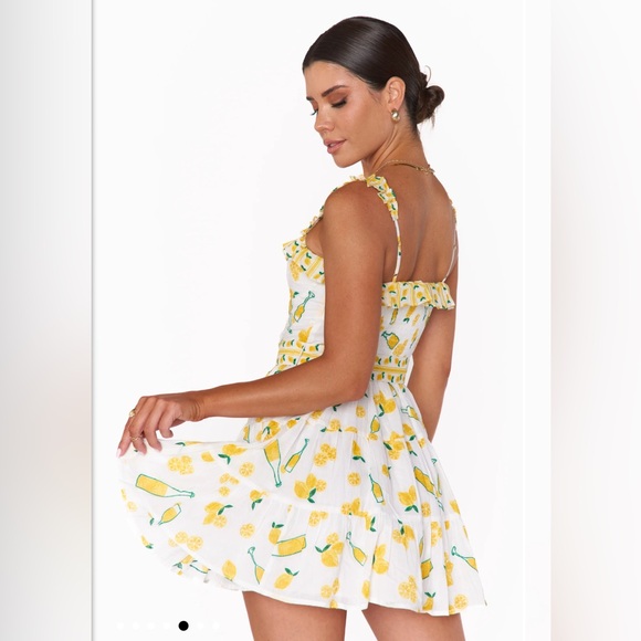 Show Me Your MuMu Limoncello embroidery Jolene mini dress - Picture 2 of 9